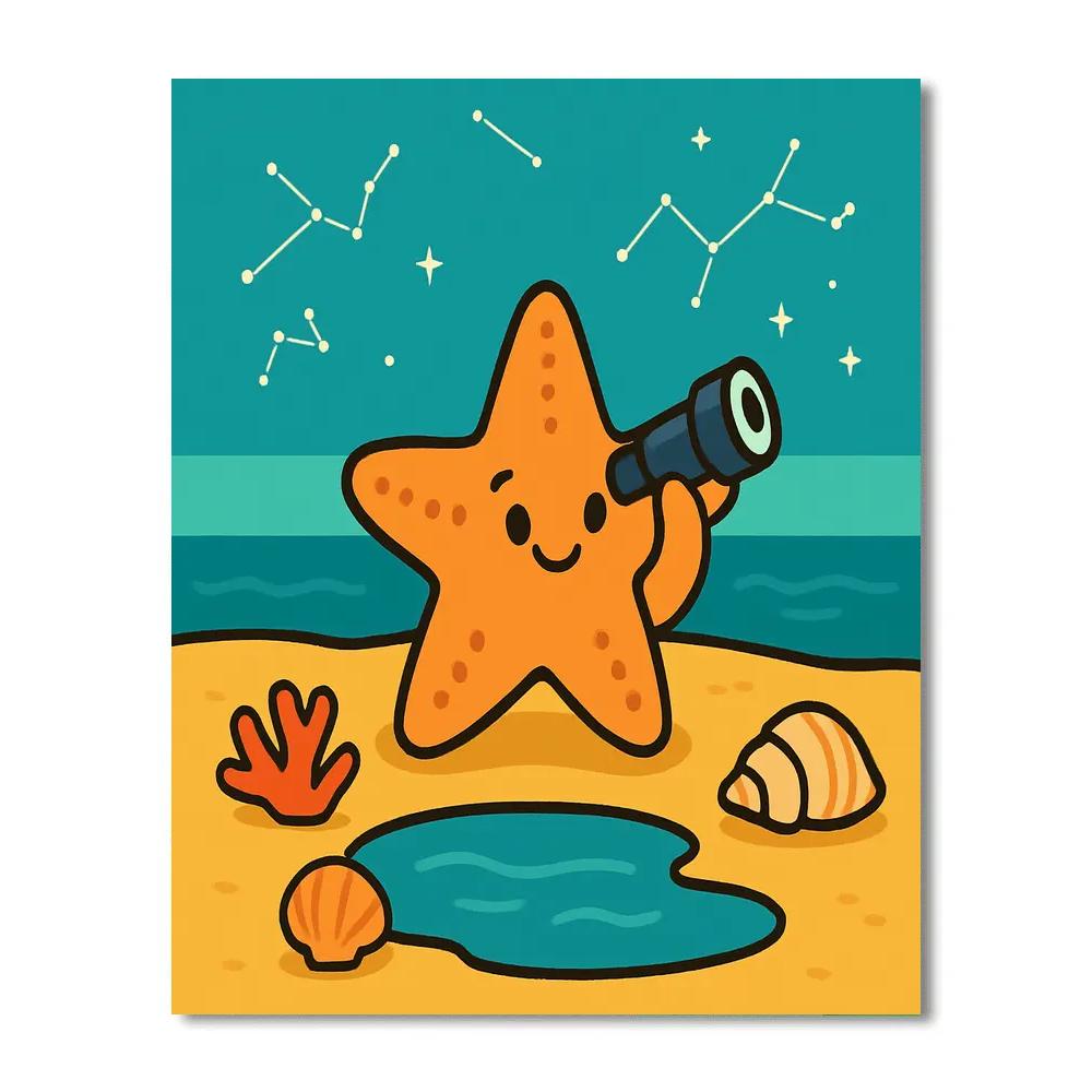 Starfish Astronomer DIY paint by numbers