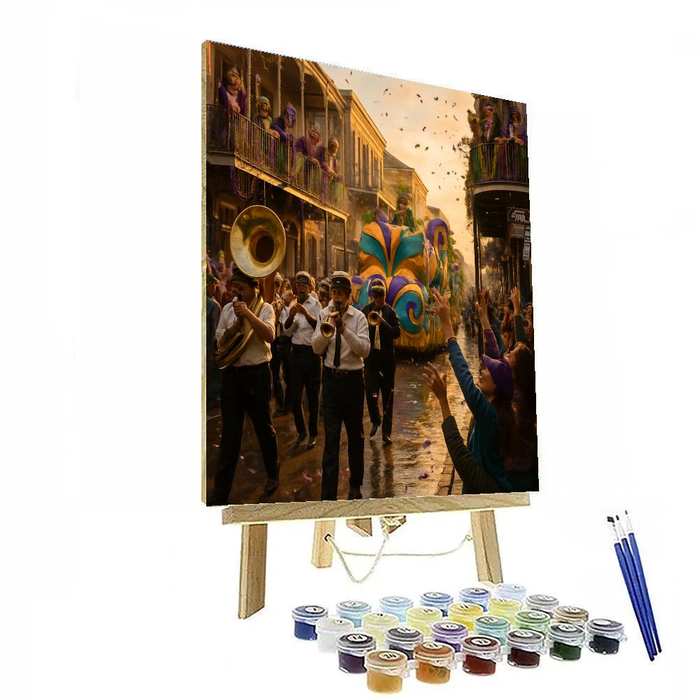 Mardi Gras Bead Toss paint by numbers