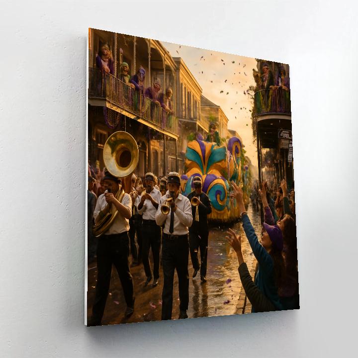 Mardi Gras Bead Toss paint by numbers