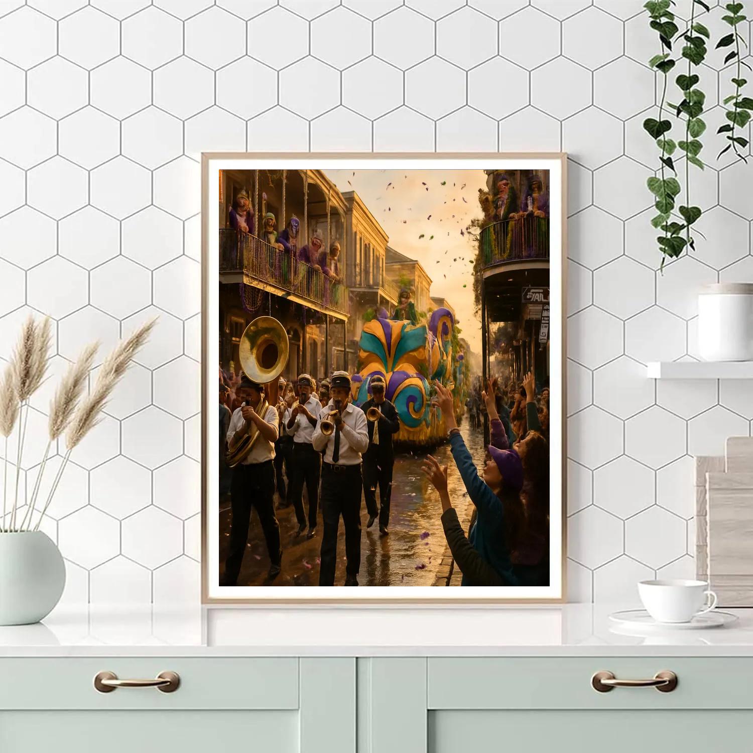 Mardi Gras Bead Toss paint by numbers