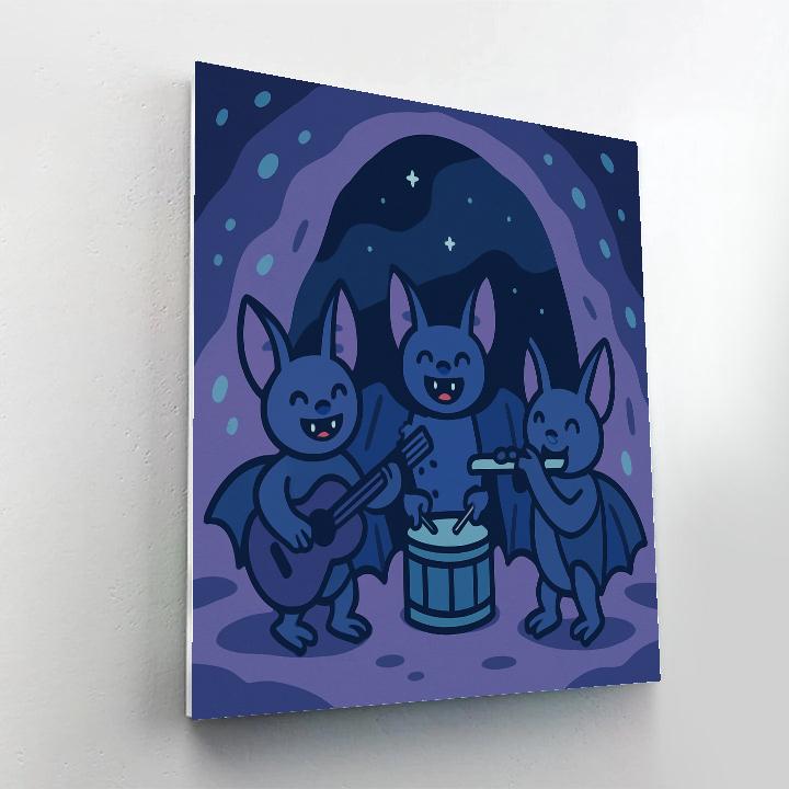 Cosmic Cave Bat Band paint by numbers