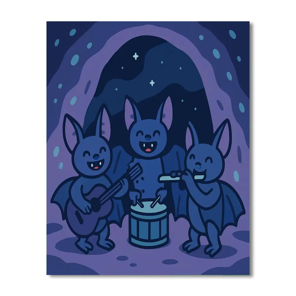 Cosmic Cave Bat Band paint by numbers