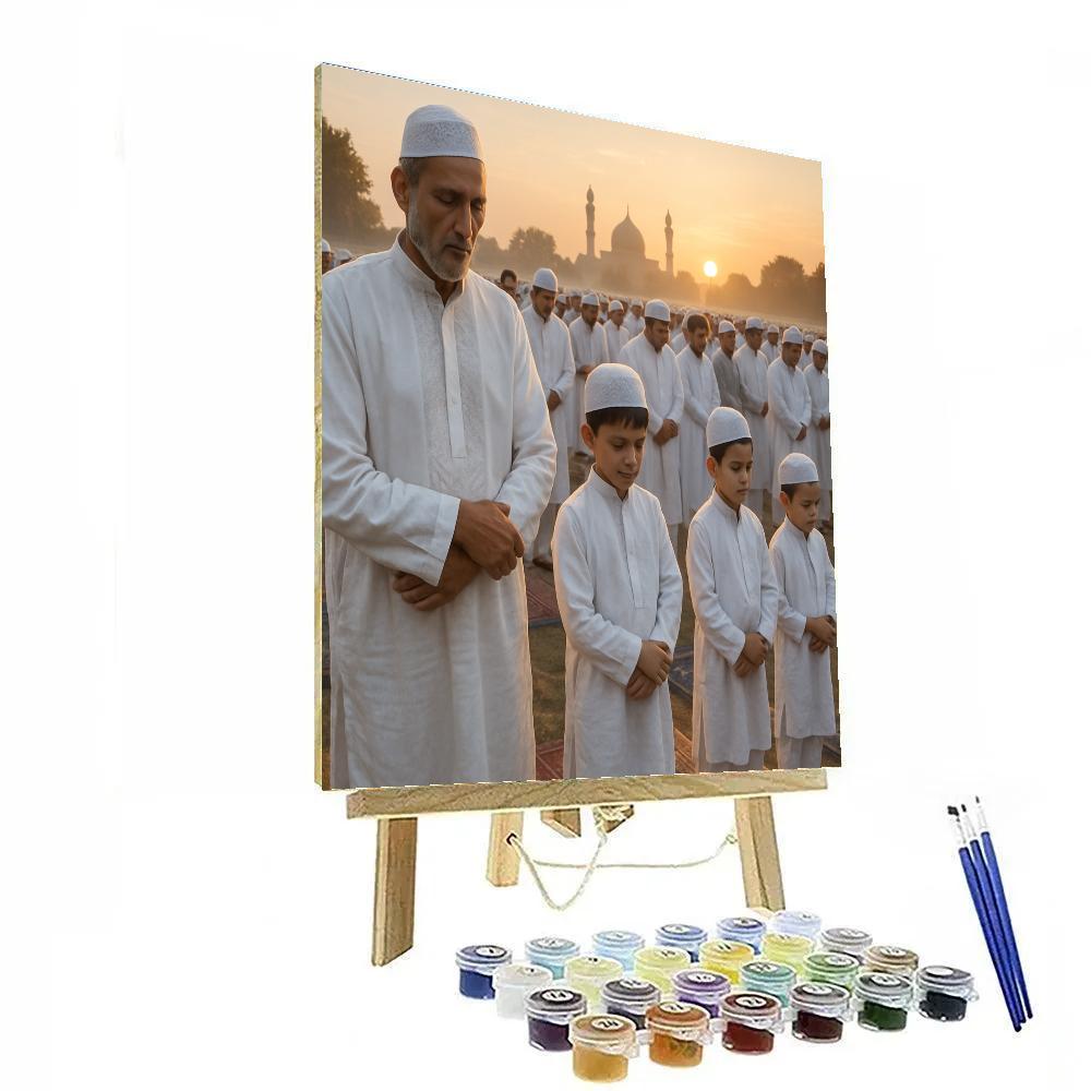 Eid Morning Prayer Field paint by color