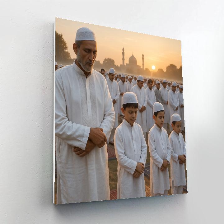 Eid Morning Prayer Field paint by color
