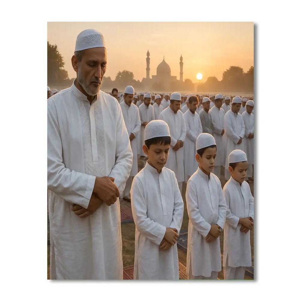 Eid Morning Prayer Field paint by color
