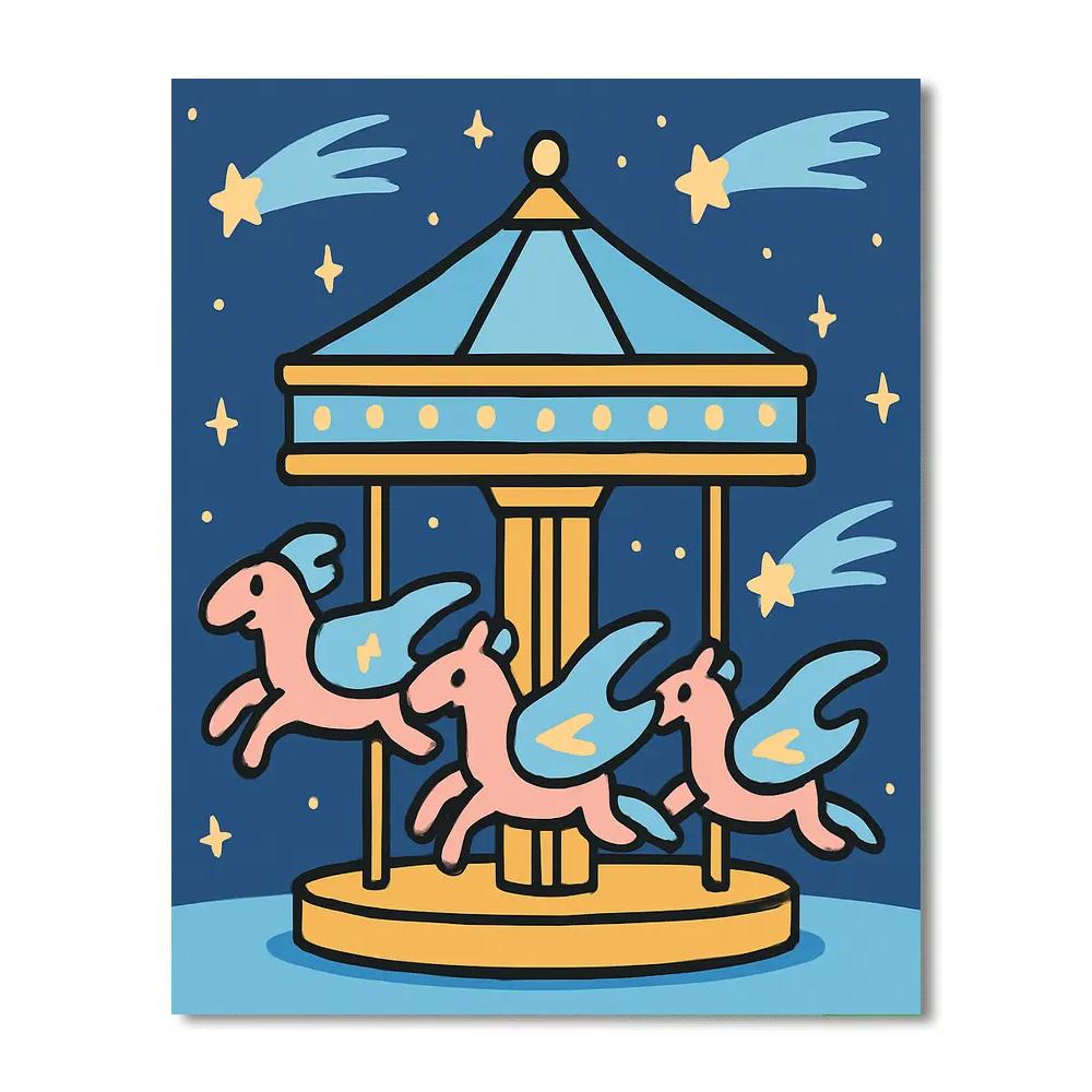 Comet Carousel Horses Paint by numbers kits