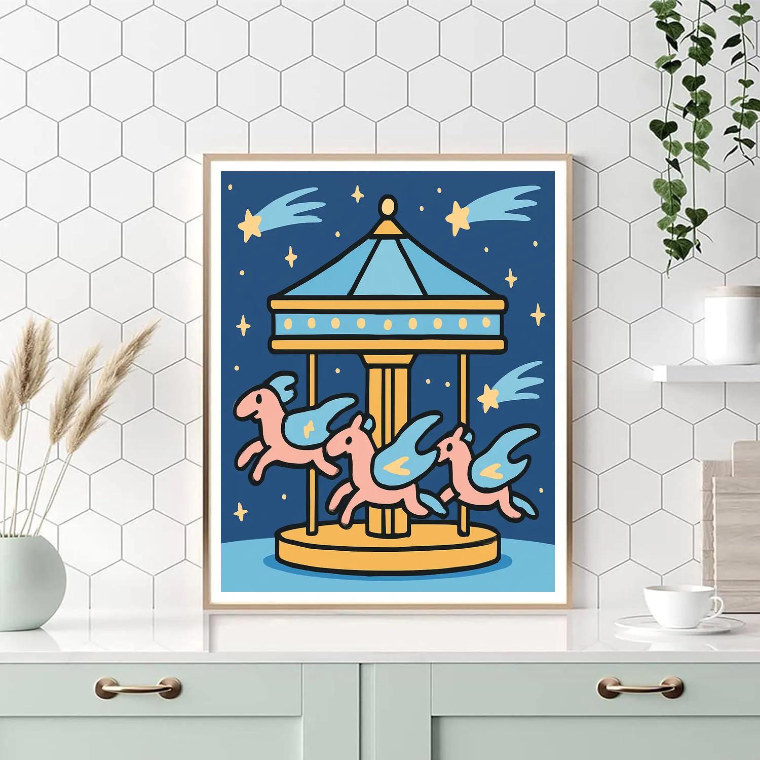 Comet Carousel Horses Paint by numbers kits