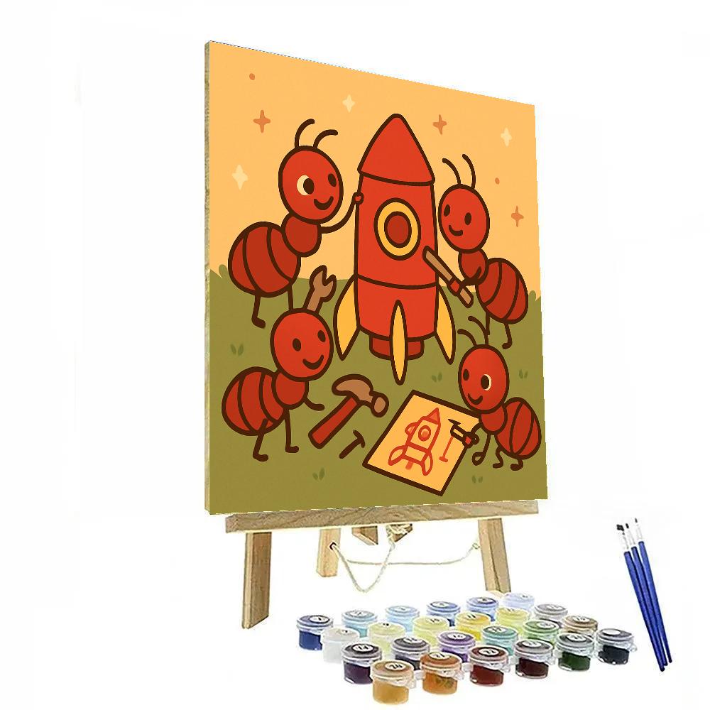 Astro Ants Building A Rocket Paint by numbers kits