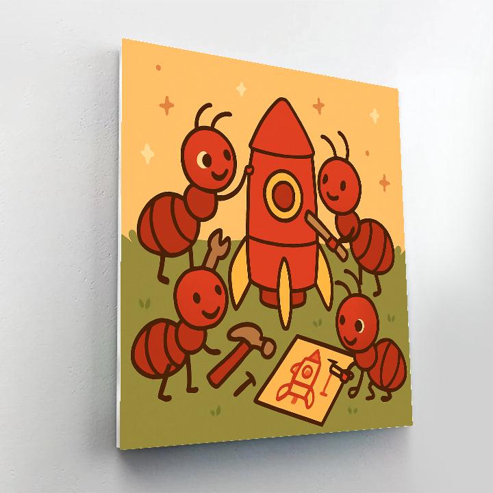 Astro Ants Building A Rocket Paint by numbers kits