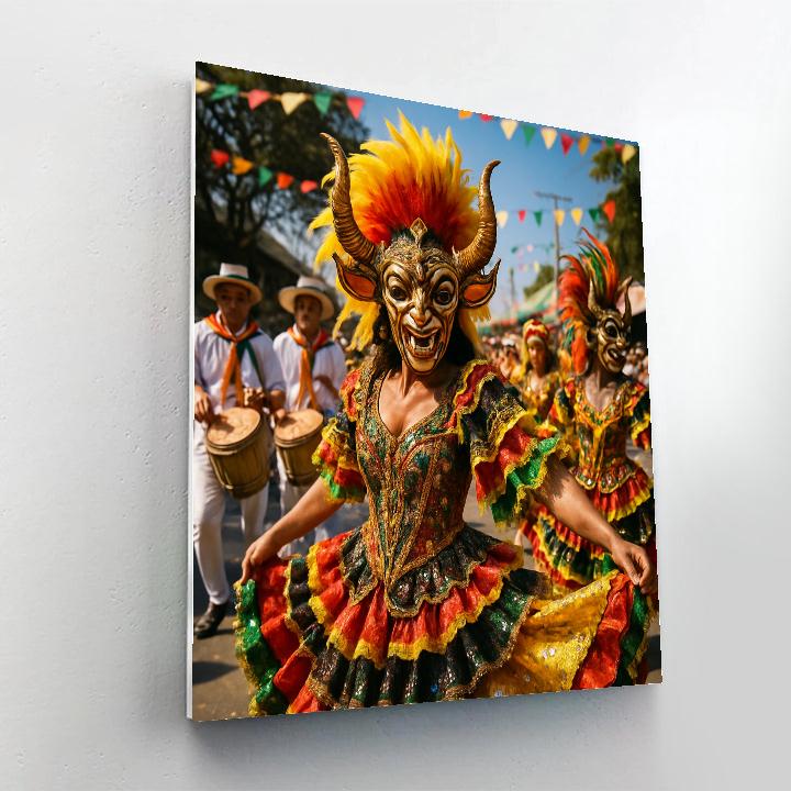 Carnaval De Barranquilla Costumes Paint by numbers kits