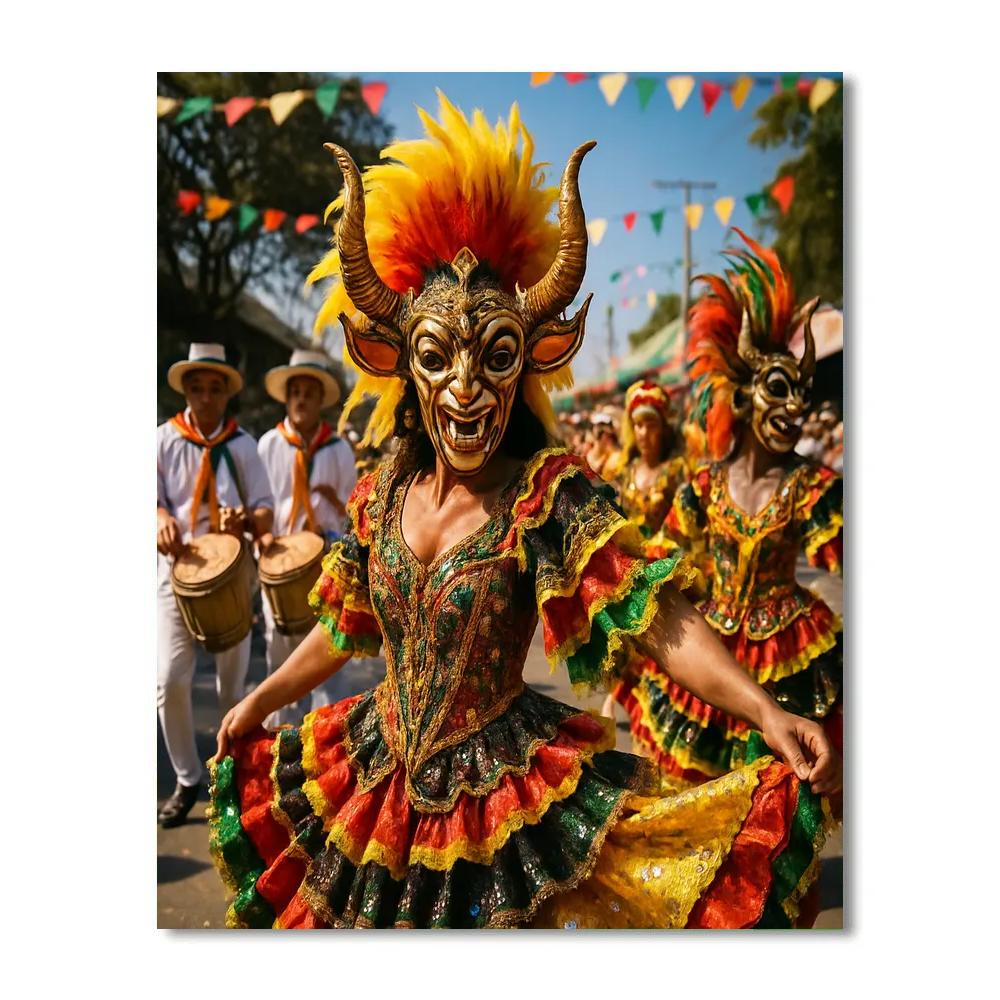 Carnaval De Barranquilla Costumes Paint by numbers kits