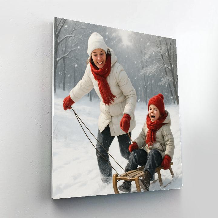 Snowy Sled Lift Painting by numbers kit