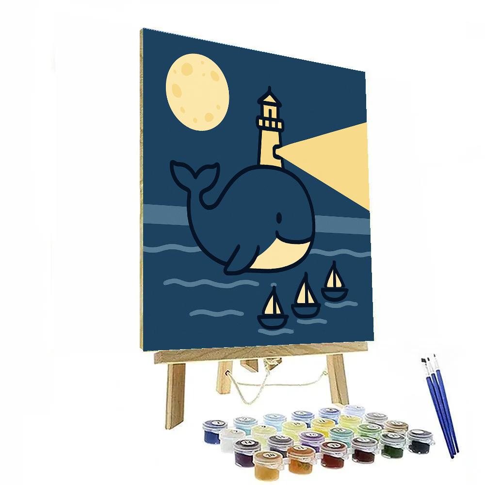 Lunar Lighthouse Whale Numbered painting kits