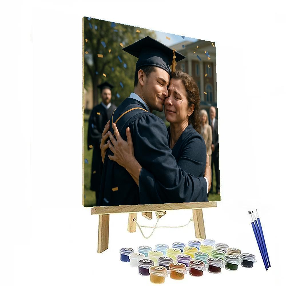 Graduation Proud Hug paint by numbers