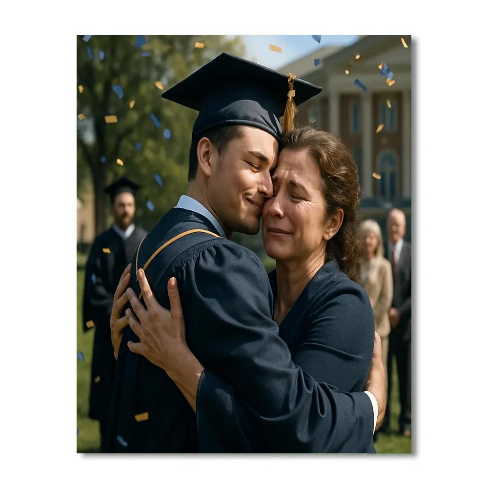 Graduation Proud Hug paint by numbers