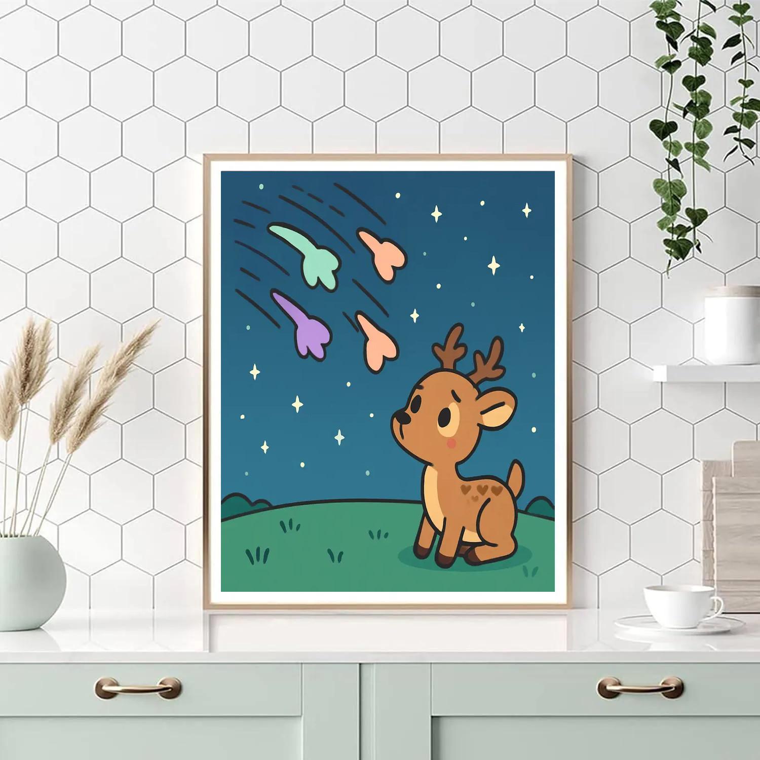 Meteor Meadow Deer Paint by numbers art
