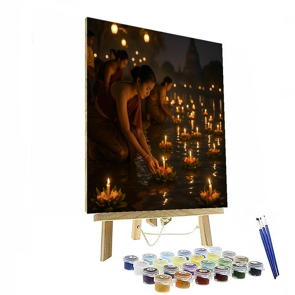 Loi Krathong Floating Offerings paint by numbers
