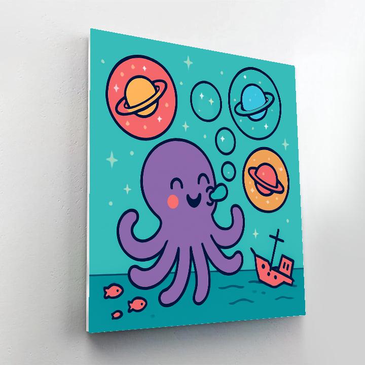 Bubble Galaxy Octopus paint by color