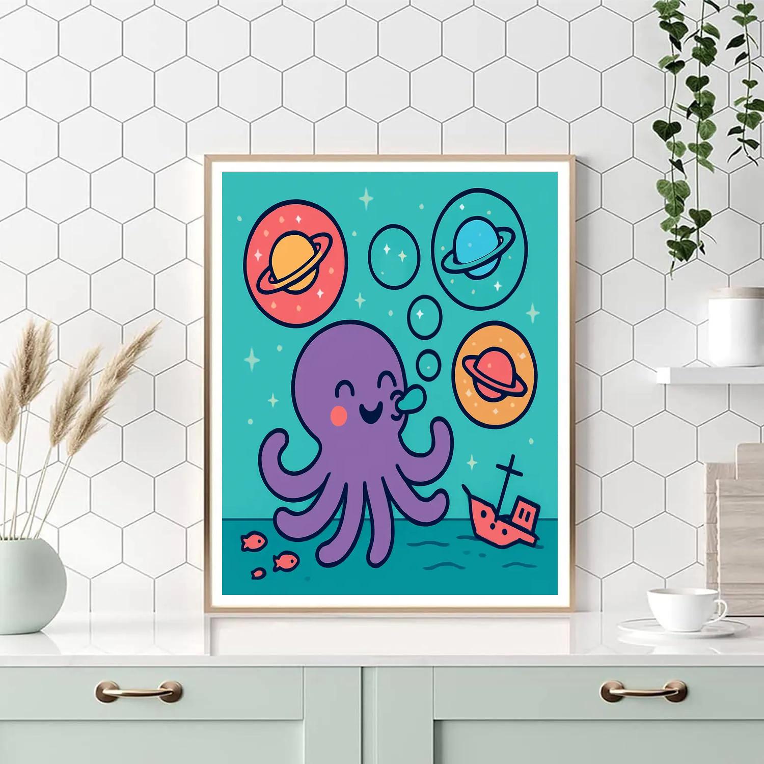 Bubble Galaxy Octopus paint by color