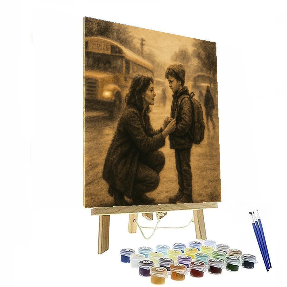 Goodbye At The Bus Stop paint by color