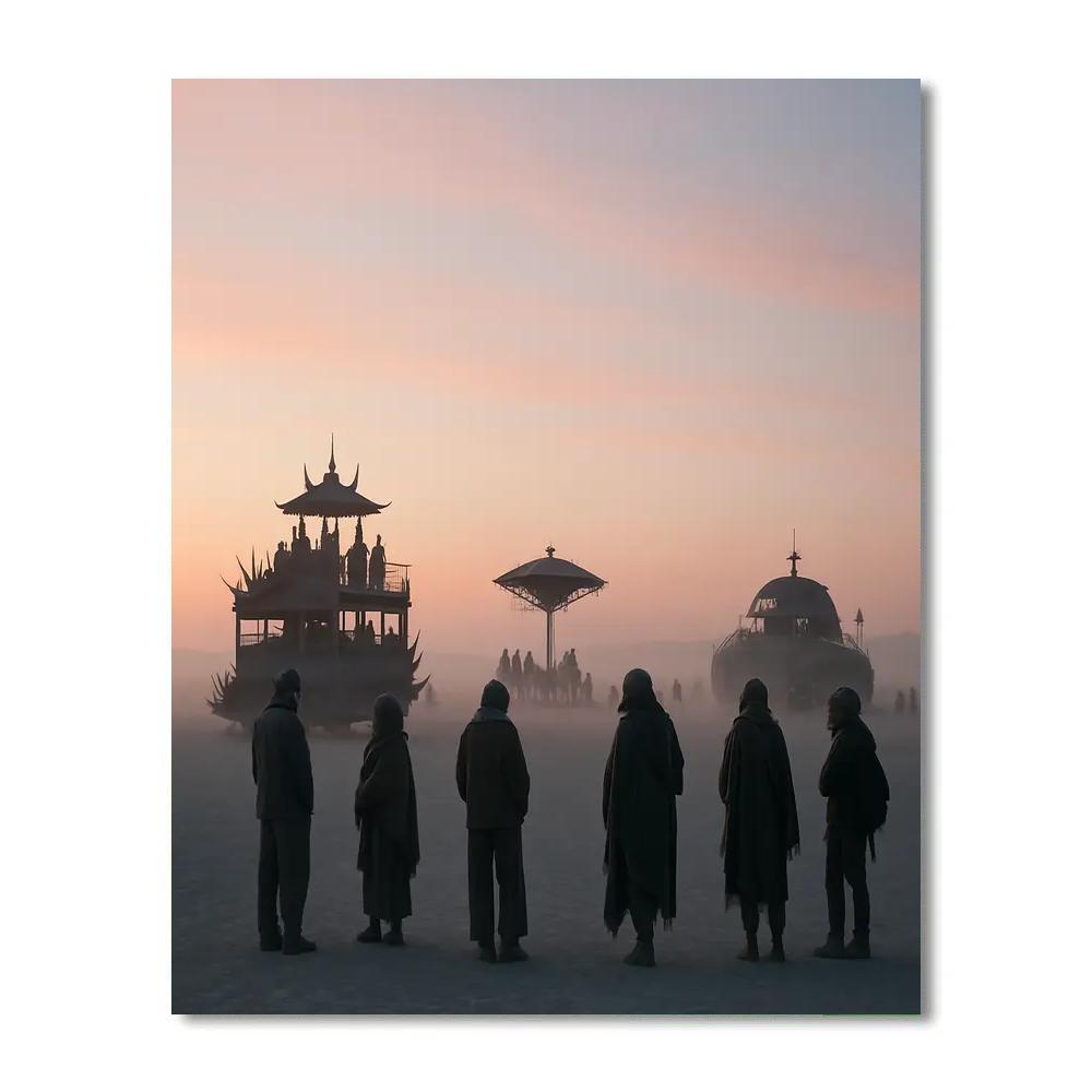 Burning Man Sunrise Playa paint by color