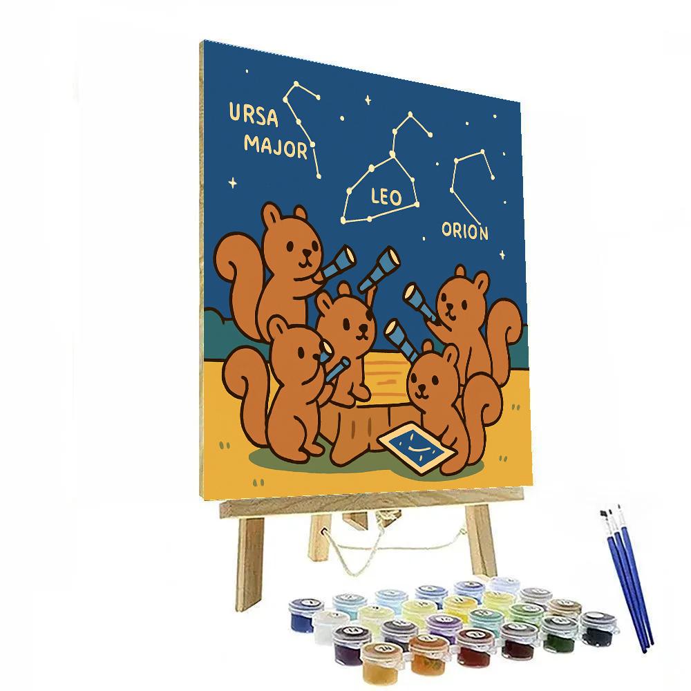 Stargazing Squirrel Club paint by color