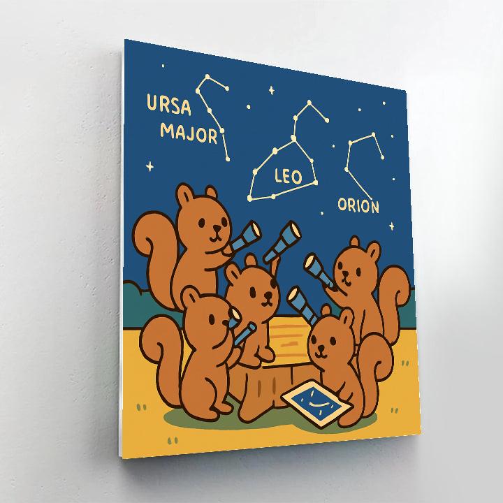 Stargazing Squirrel Club paint by color