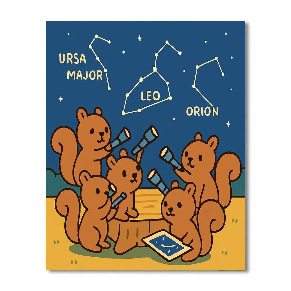 Stargazing Squirrel Club paint by color