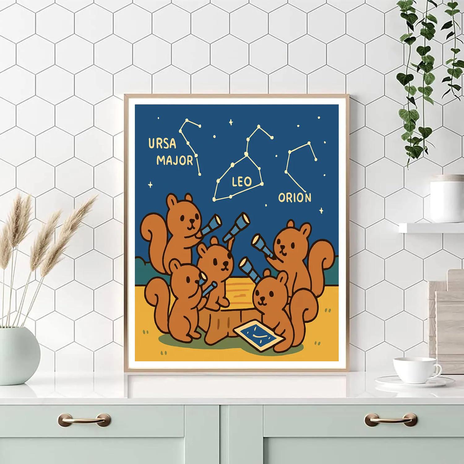 Stargazing Squirrel Club paint by color