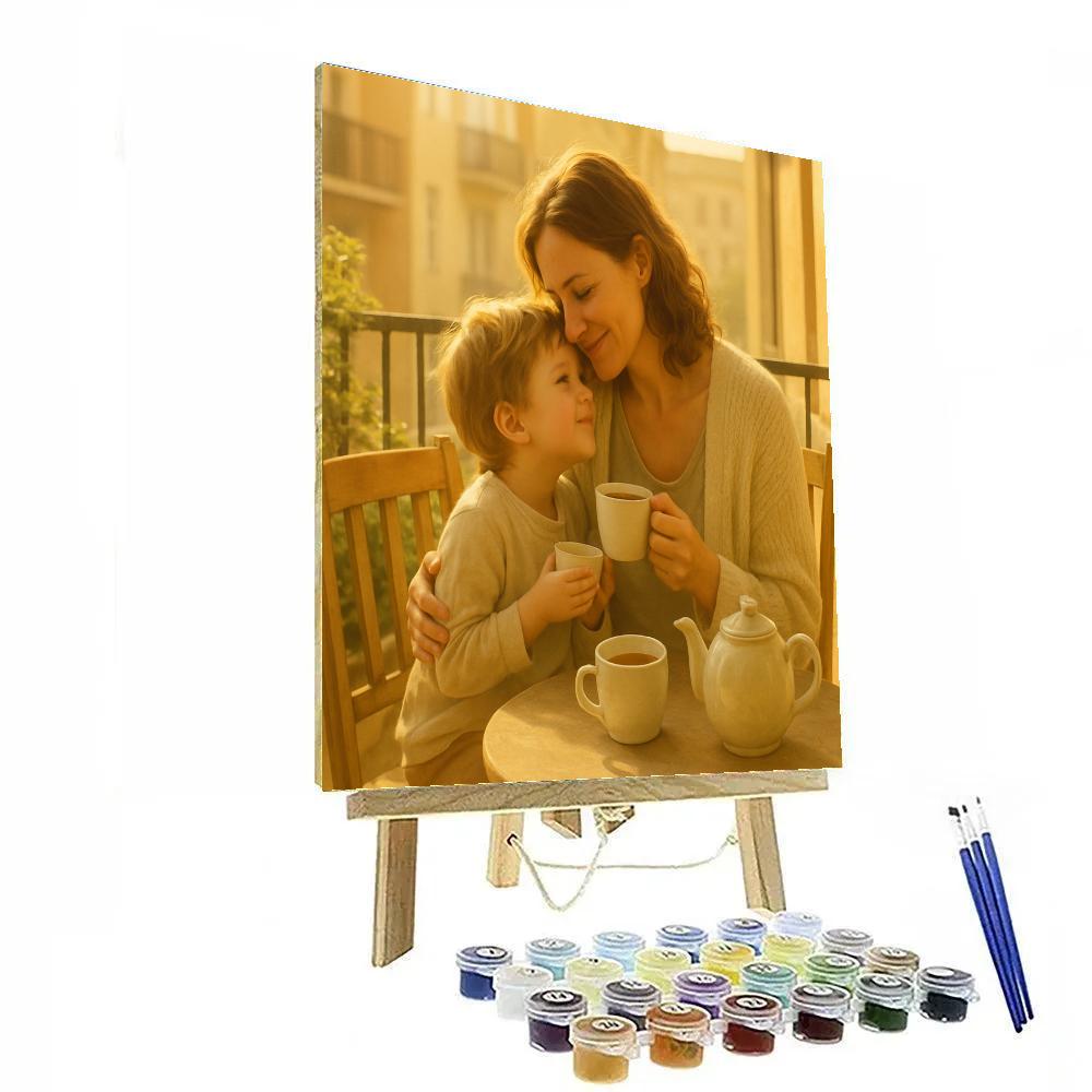 Sunlit Morning Tea Together paint by numbers