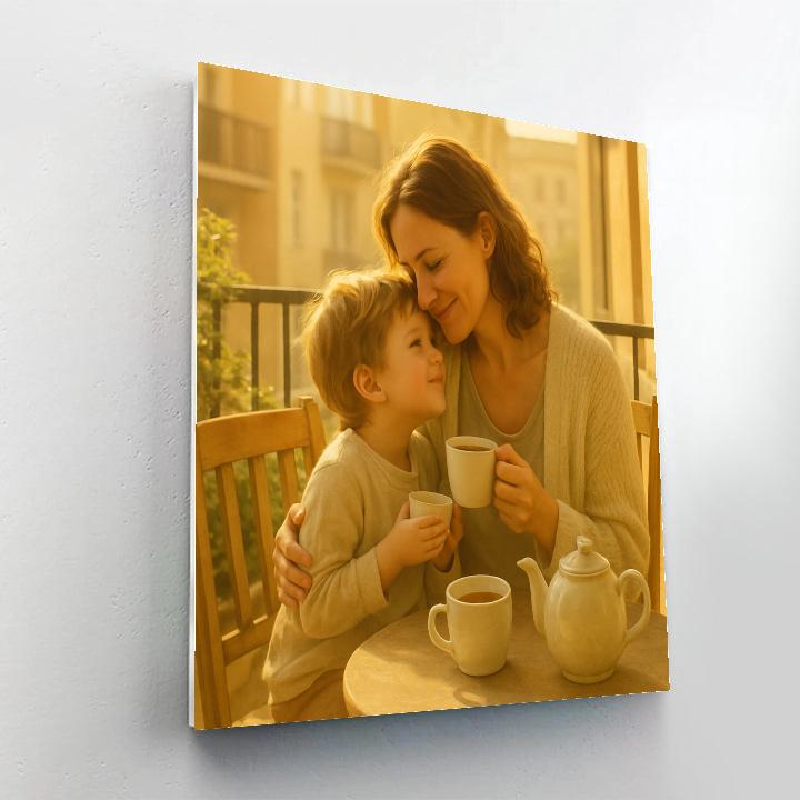 Sunlit Morning Tea Together paint by numbers