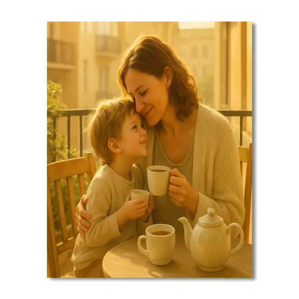 Sunlit Morning Tea Together paint by numbers