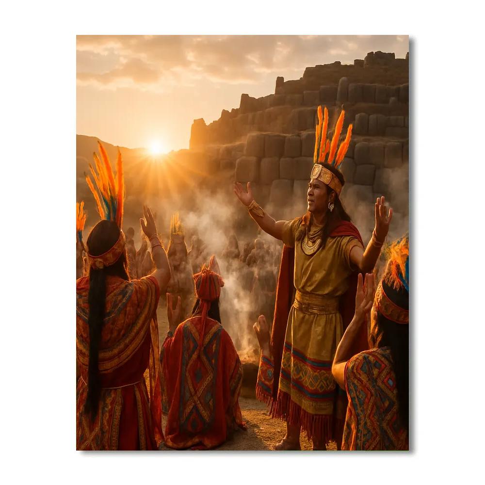 Inti Raymi Sacsayhuaman Sunrise painting number kit