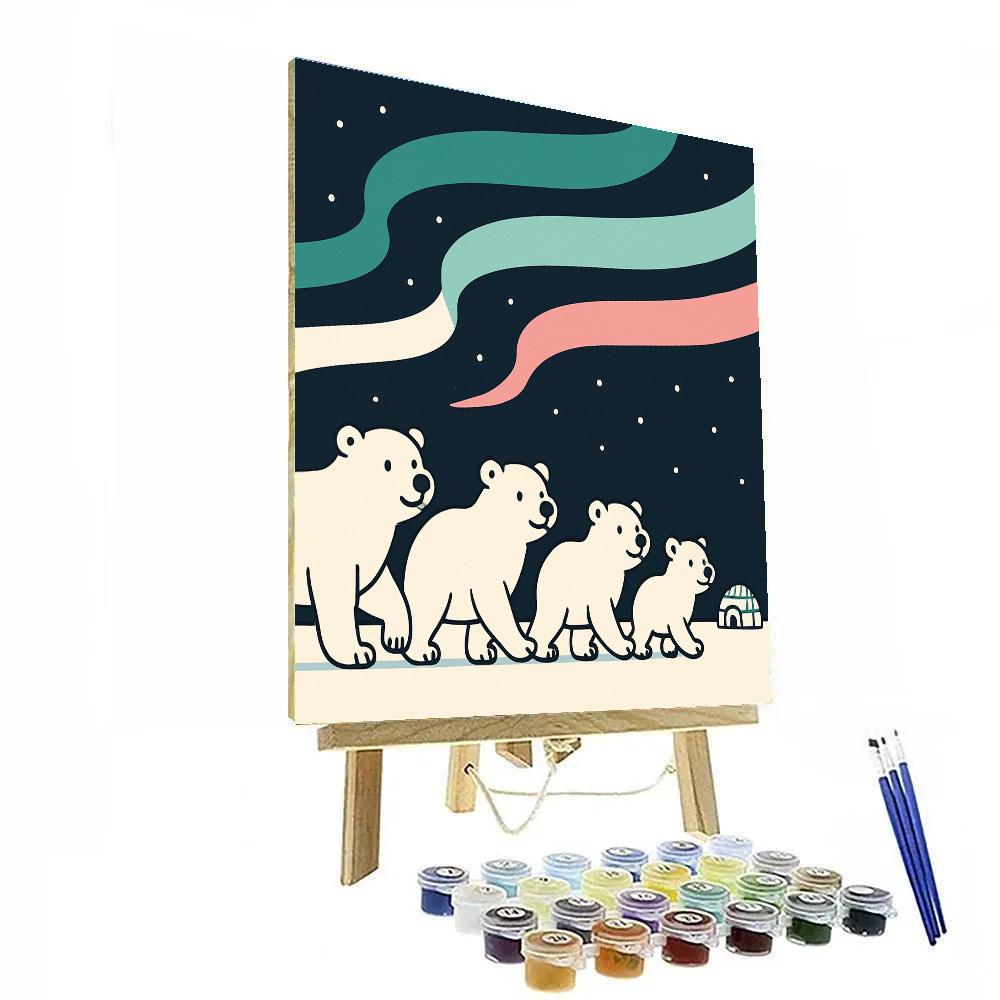 Aurora Polar Bear Parade Paint by numbers art