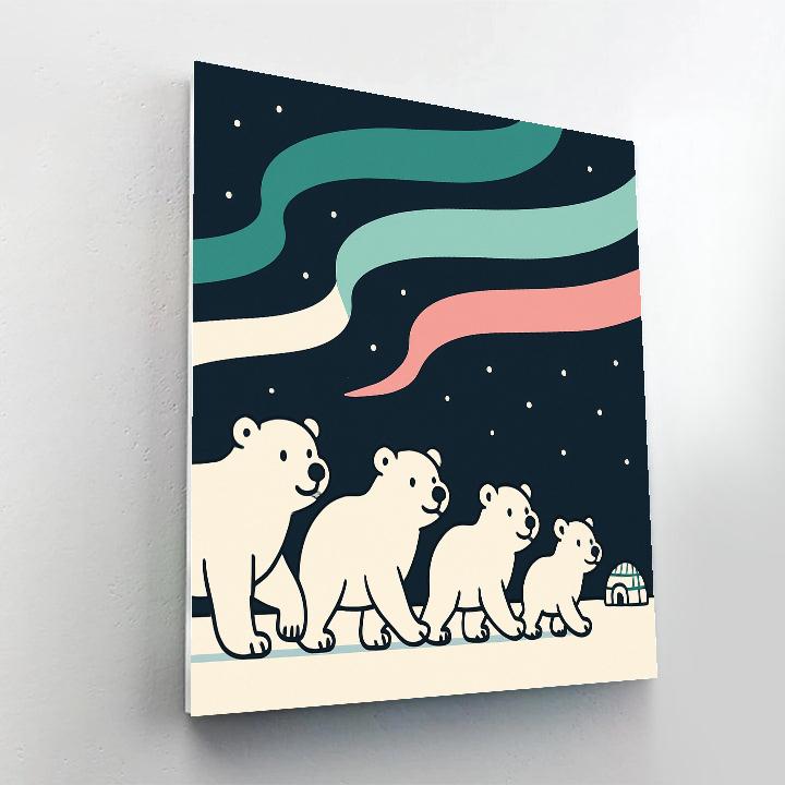 Aurora Polar Bear Parade Paint by numbers art
