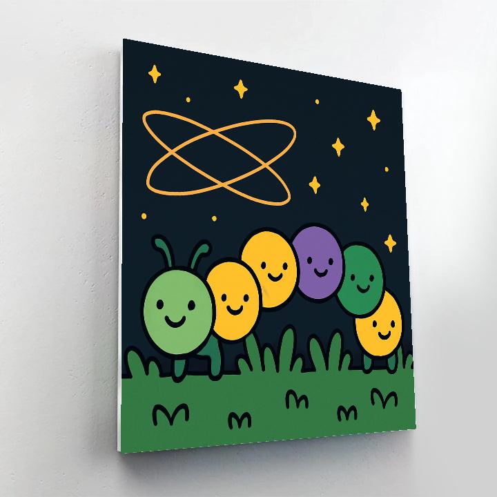 Cosmic Carousel Caterpillar painting number kit