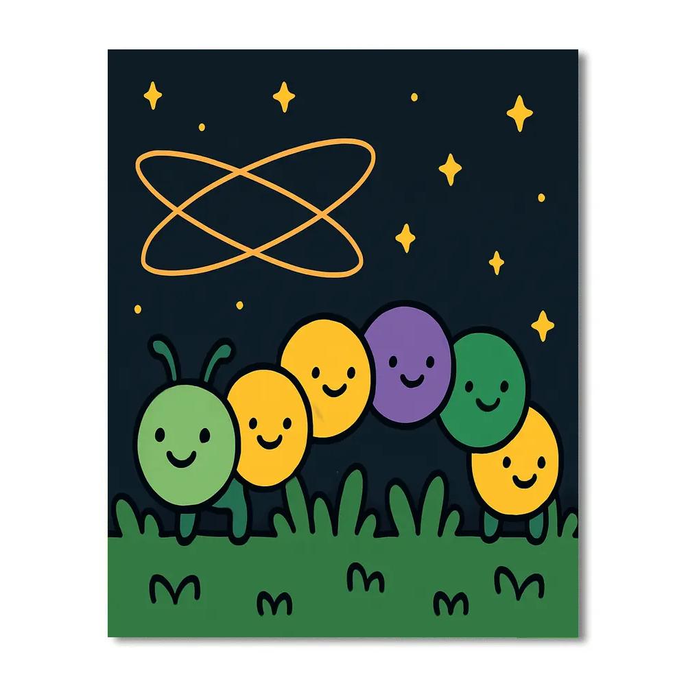 Cosmic Carousel Caterpillar painting number kit