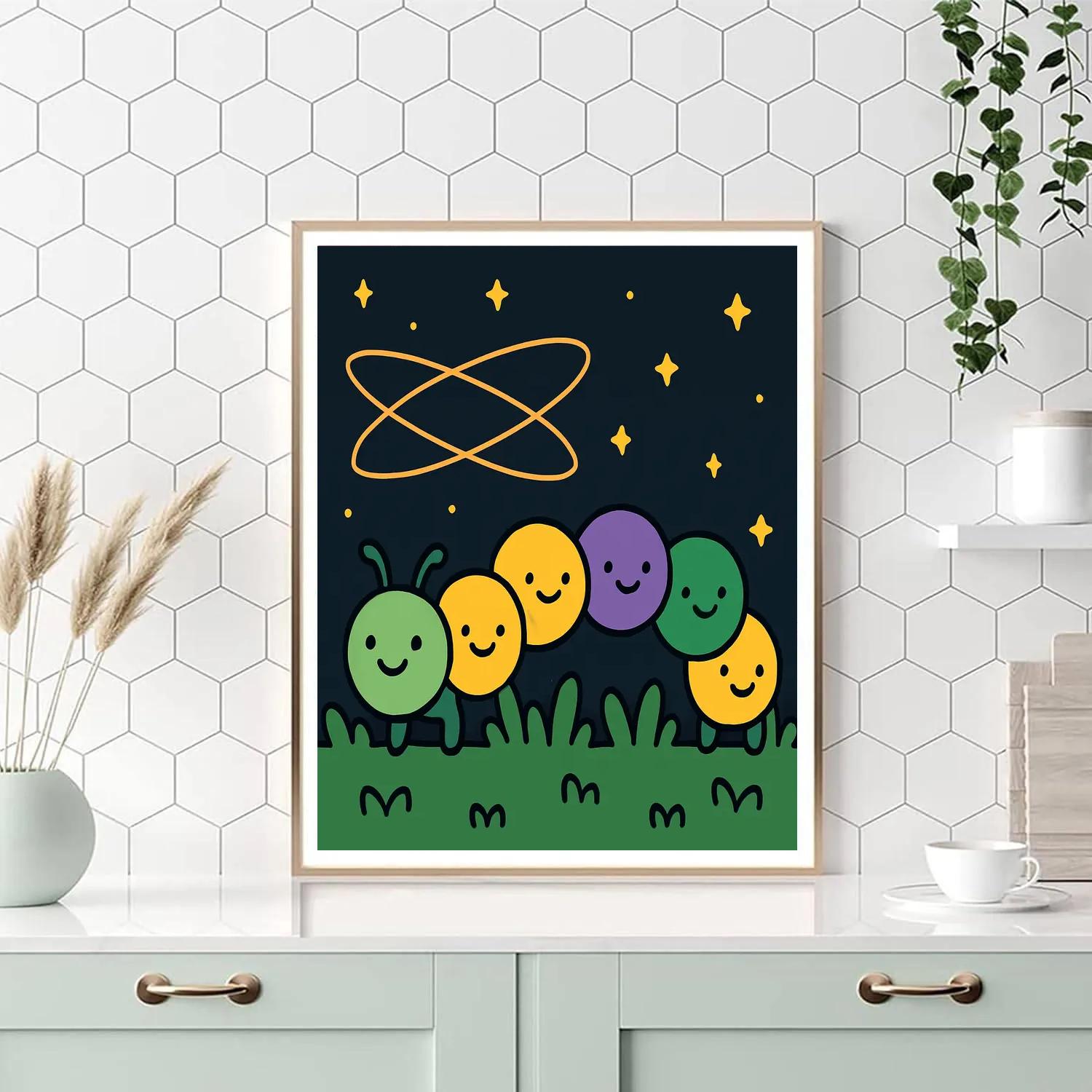 Cosmic Carousel Caterpillar painting number kit
