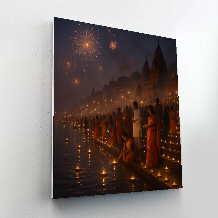 Diwali Night Festival In Varanasi Numbered painting kits