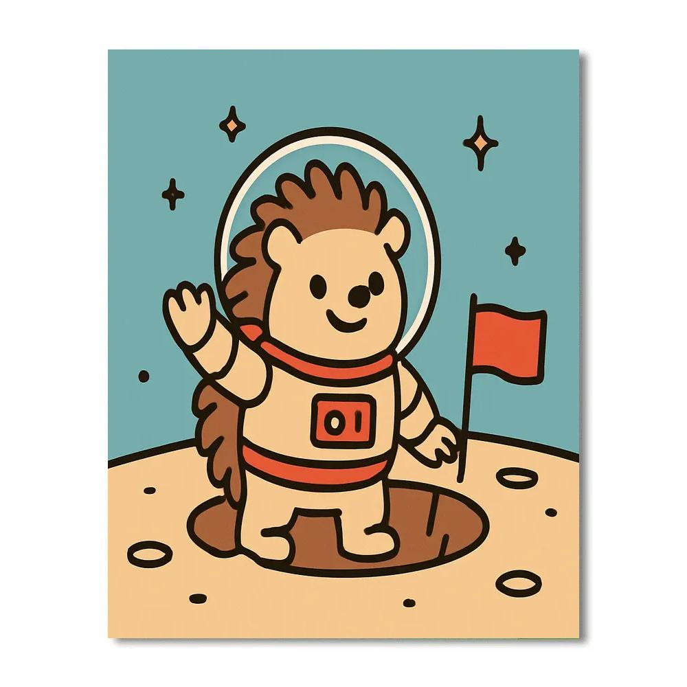 Little Astronaut Hedgehog Paint by numbers kits