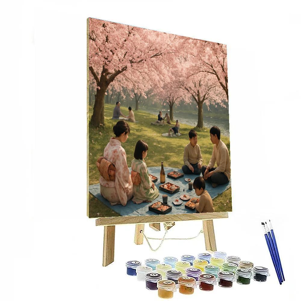 Cherry Blossom Festival Picnic In Japan DIY paint by numbers