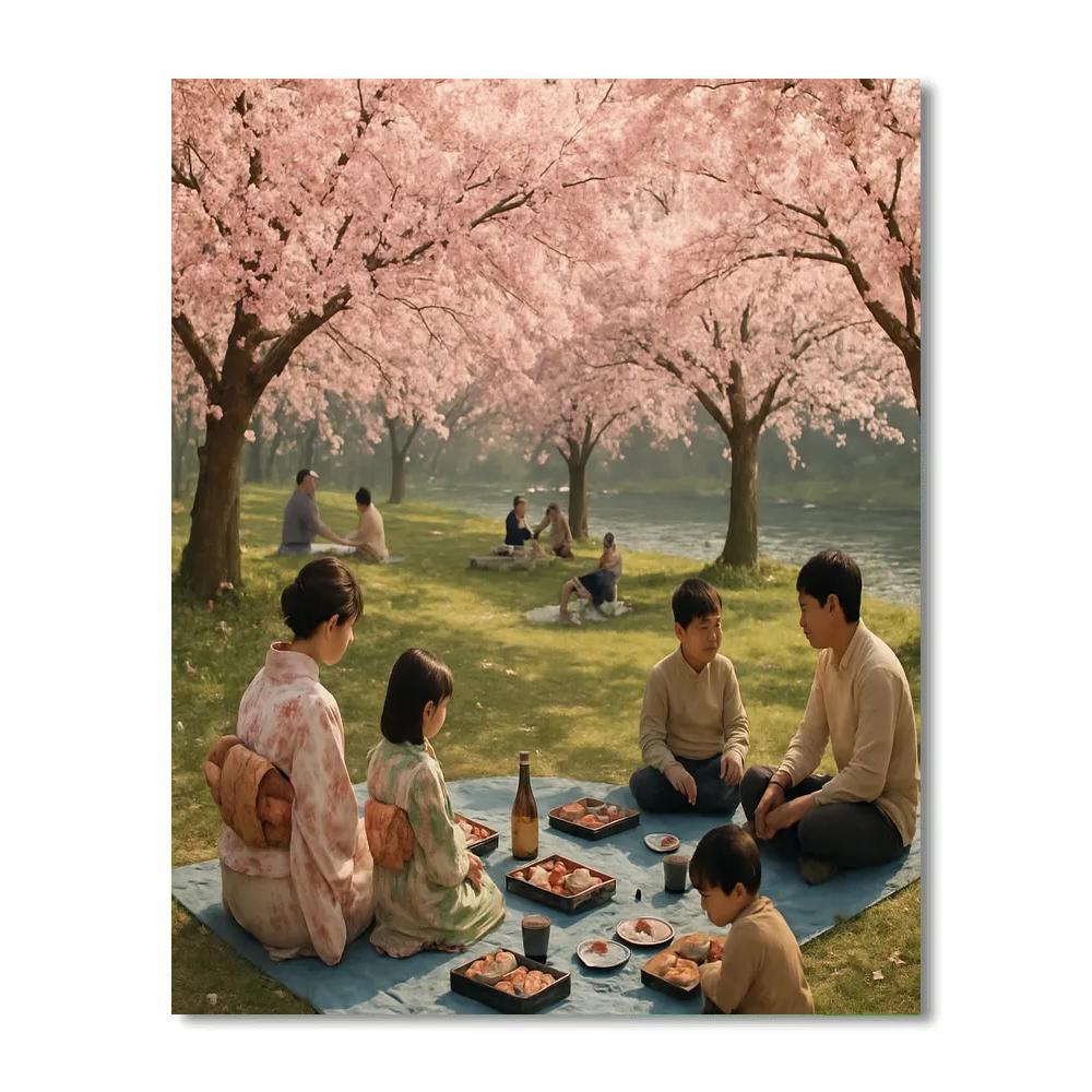 Cherry Blossom Festival Picnic In Japan DIY paint by numbers