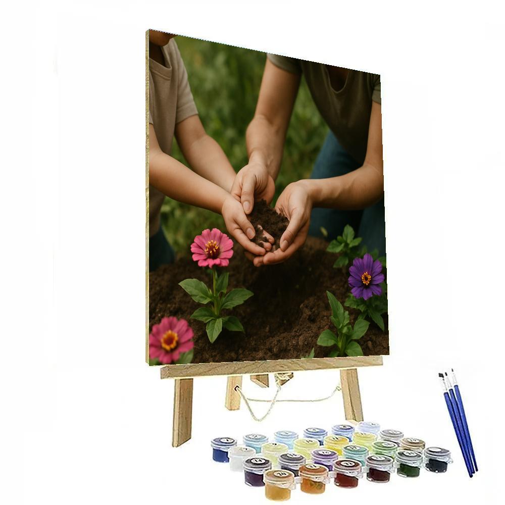 Gentle Hands Planting A Garden paint by number