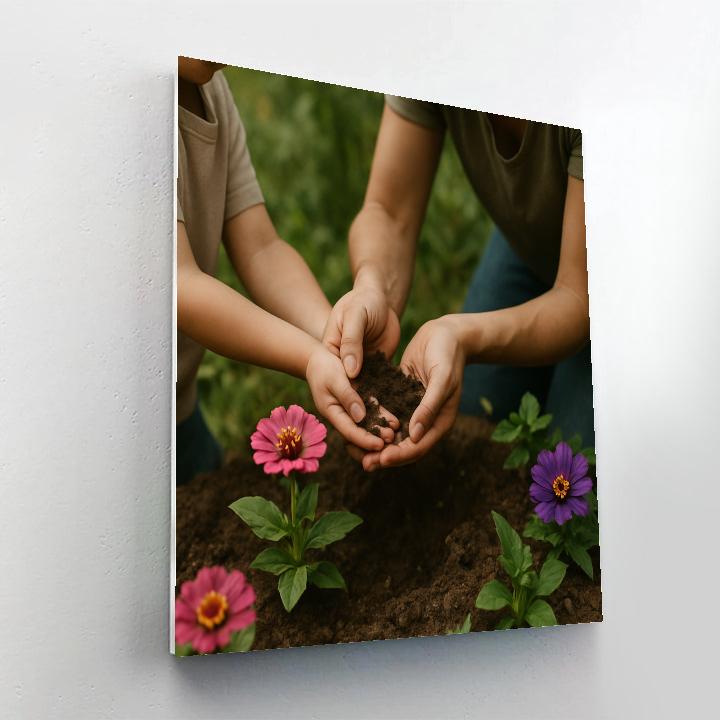 Gentle Hands Planting A Garden paint by number