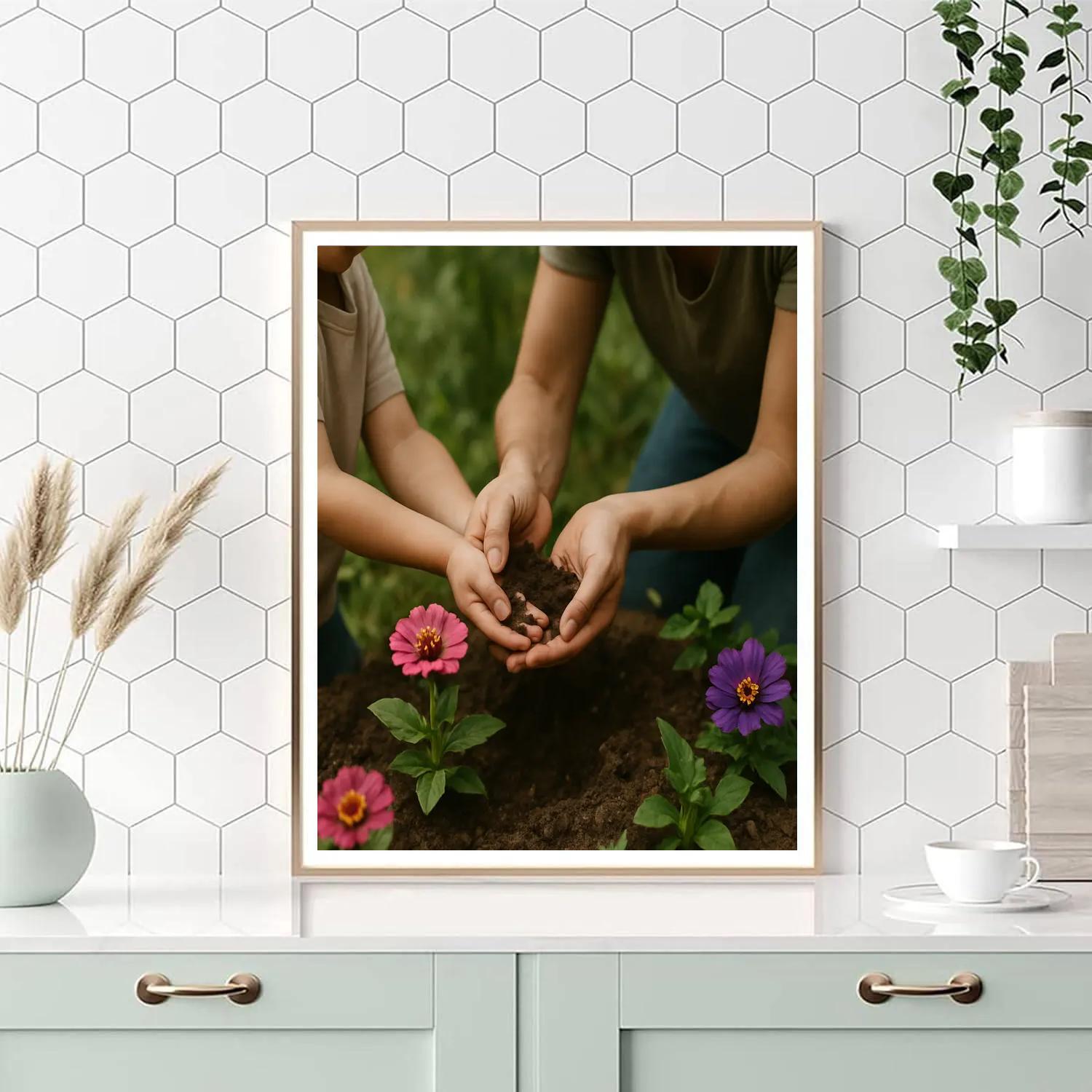 Gentle Hands Planting A Garden paint by number