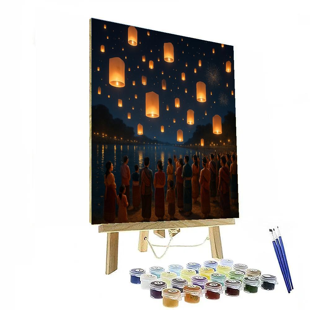 Lantern Festival On The Mekong River Paint by numbers art