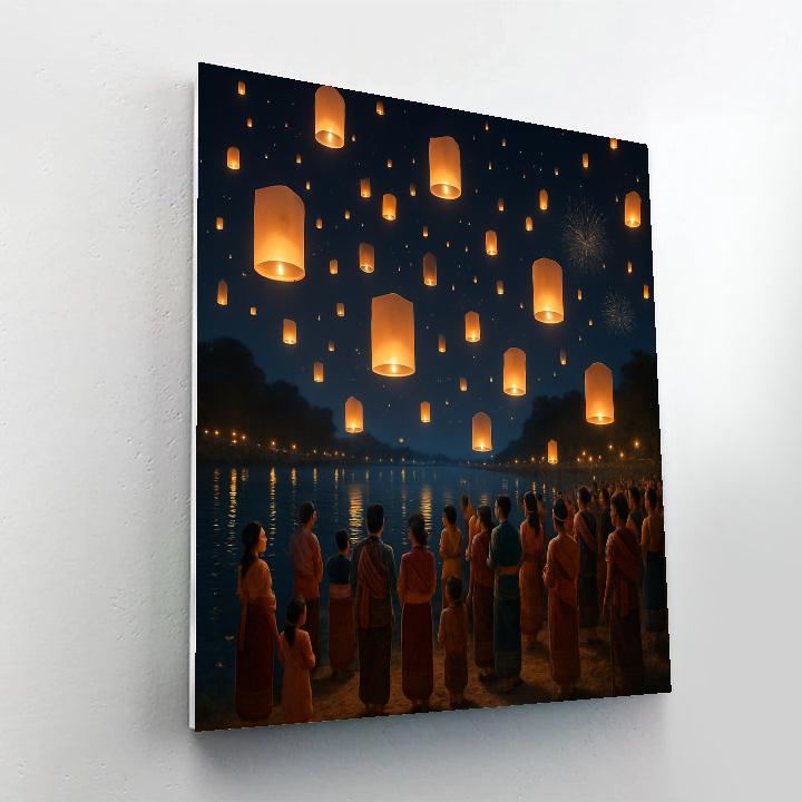 Lantern Festival On The Mekong River Paint by numbers art