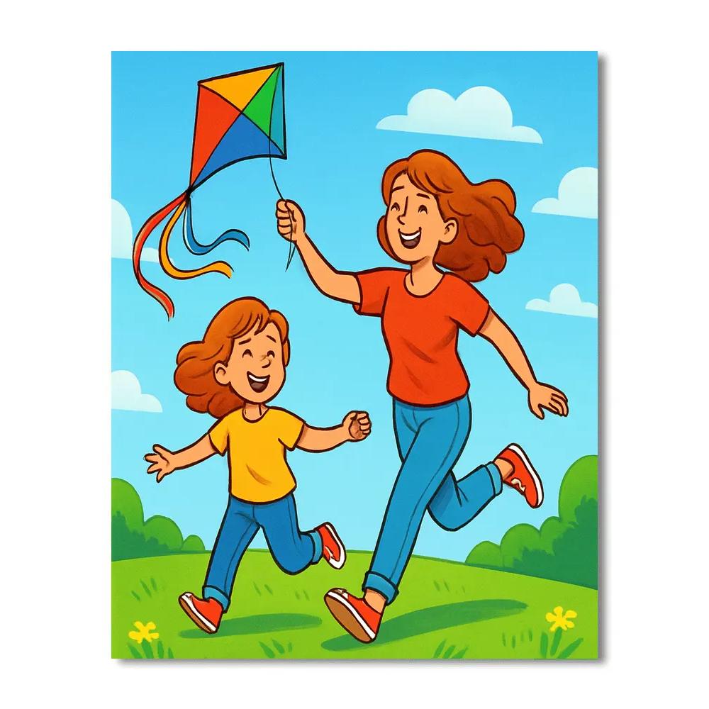 Kite Flying Joyful Moments paint by number