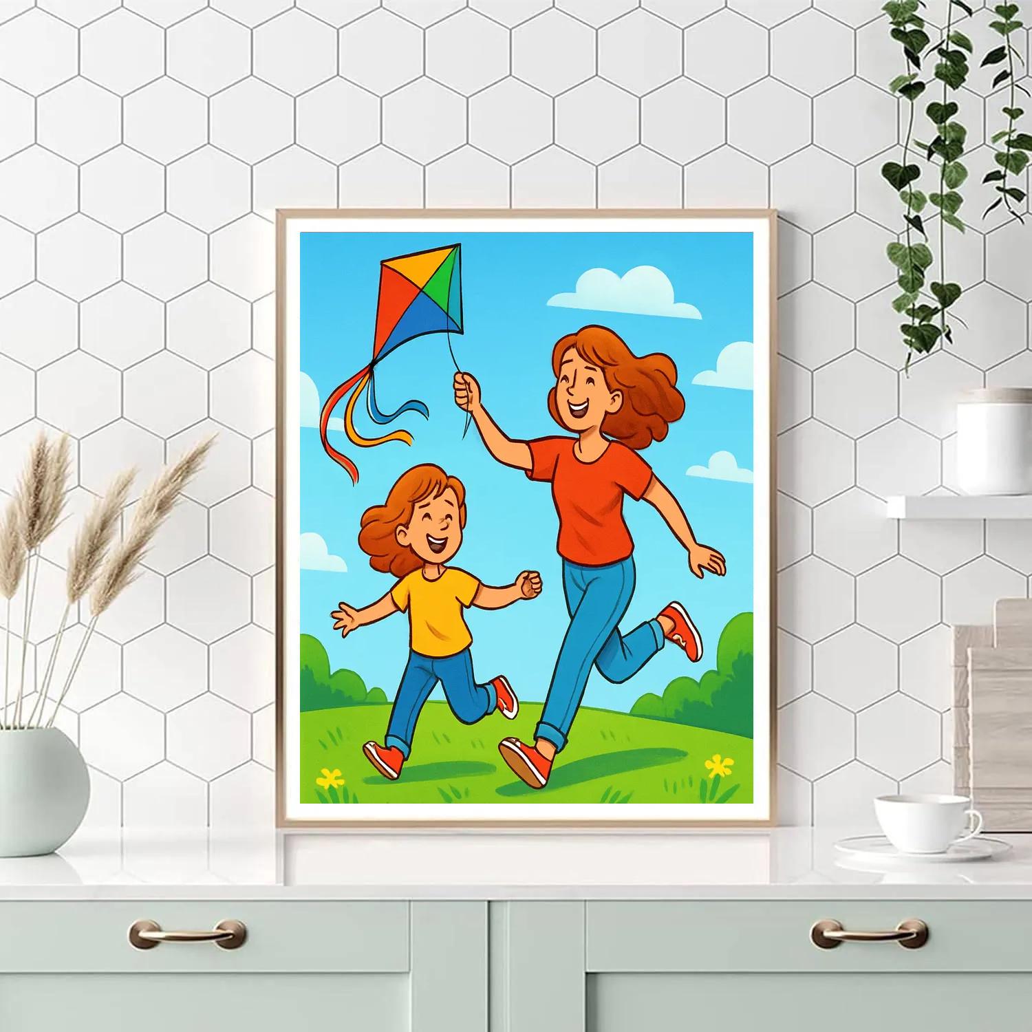 Kite Flying Joyful Moments paint by number