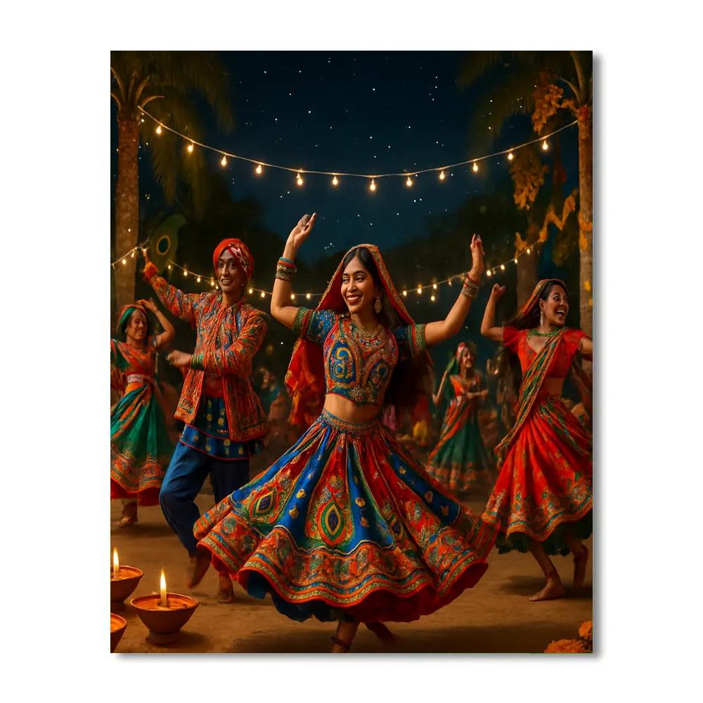 Cultural Splendor Of Navratri Painting by numbers kit